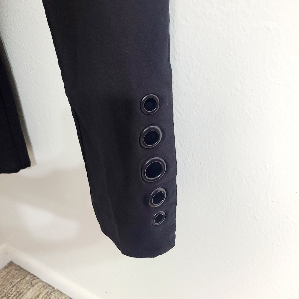 Cato Black Straight Leg Pants with Grommet Accents at Hem, Size 12, Mid-rise